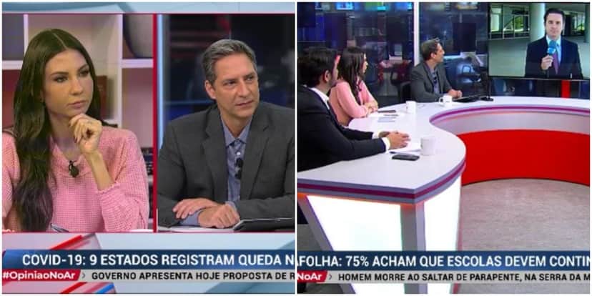Lacombe na estreia de seu programa na RedeTV! (Reprodução) Lacombe na estreia de seu programa na RedeTV! (Reprodução)