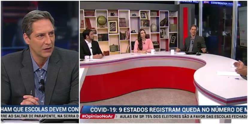 band Lacombe na estreia de seu programa na RedeTV! (Reprodução) band Lacombe na estreia de seu programa na RedeTV! (Reprodução)