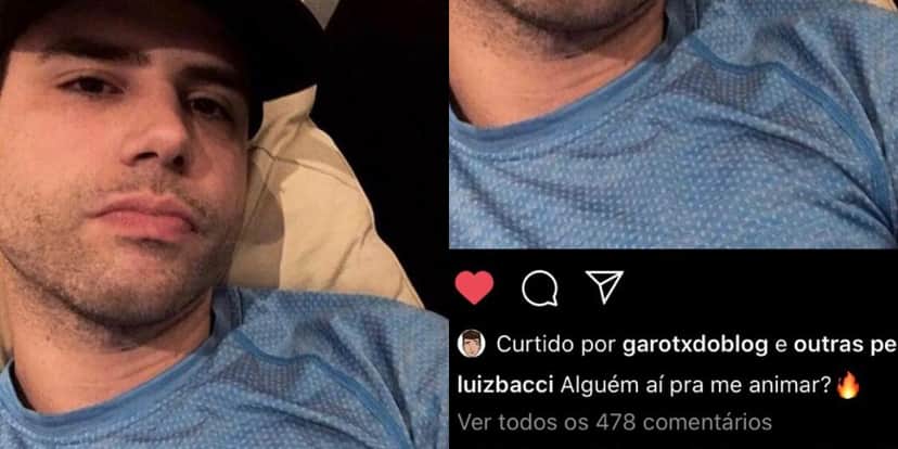 Luiz Bacci provocou os fãs em post nas redes sociais (Foto: Reprodução/Instagram) Luiz Bacci provocou os fãs em post nas redes sociais (Foto: Reprodução/Instagram)