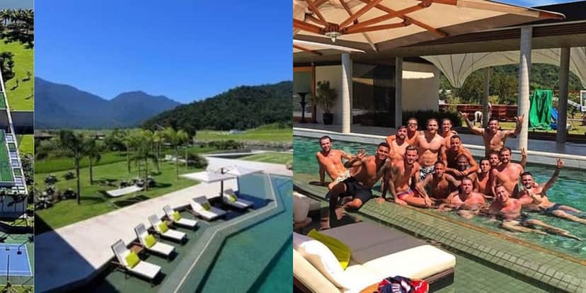 Neymar e parças na mansão do craque no Rio de Janeiro (Foto: Reprodução) Neymar e parças na mansão do craque no Rio de Janeiro (Foto: Reprodução)