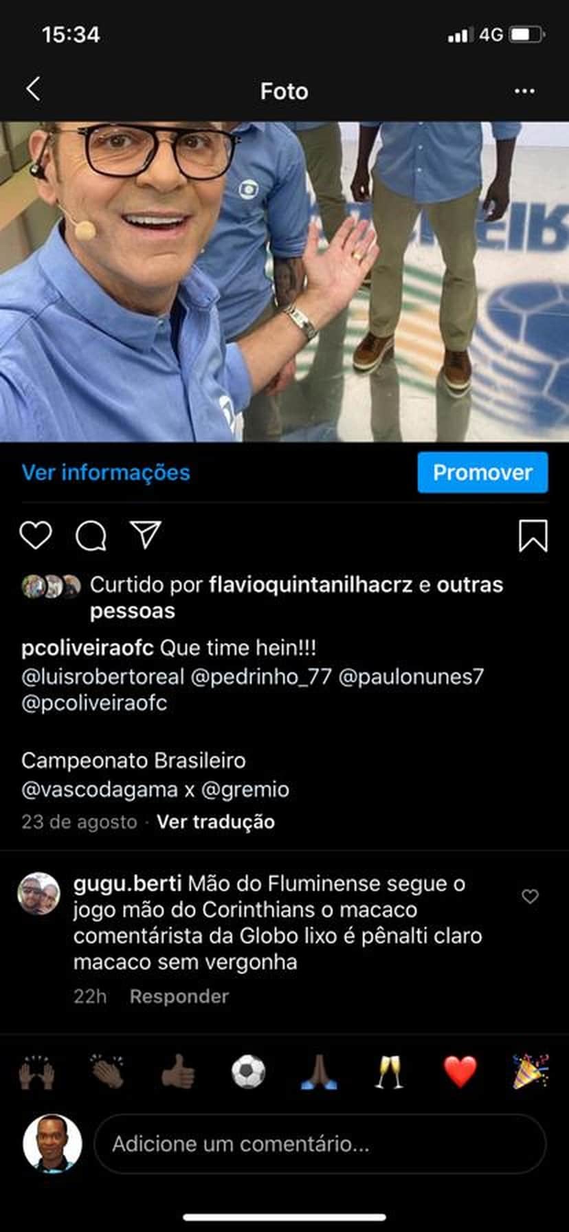 Paulo César de Oliveira foi vítima de racismo (Reprodução) Paulo César de Oliveira foi vítima de racismo (Reprodução)