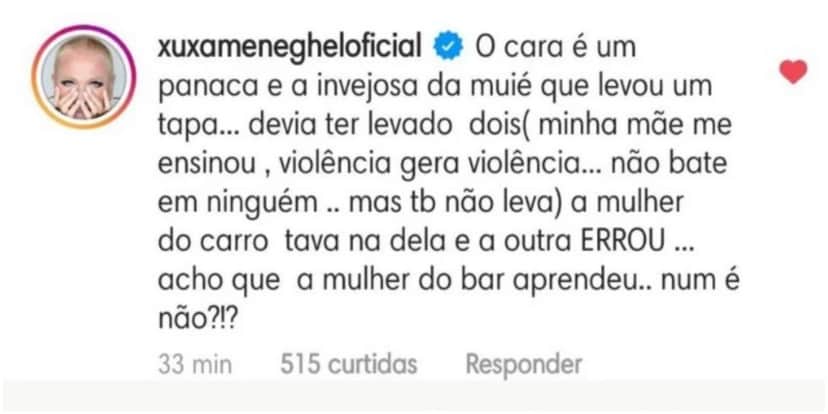 Xuxa se posicionou a respeito de barraco no Leblon (Foto: Reprodução) Xuxa se posicionou a respeito de barraco no Leblon (Foto: Reprodução)