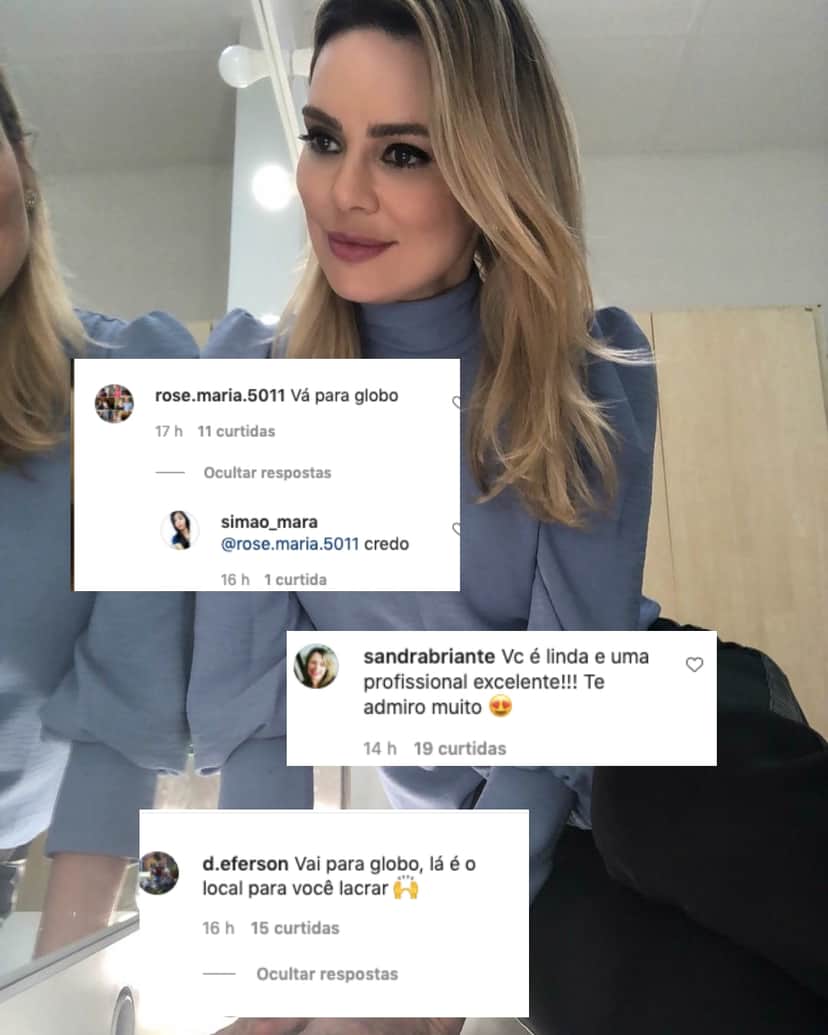 Rachel Sheherazade recebeu alguns comentários lhe mandando ir para a Globo (Foto: reprodução/Instagram) Rachel Sheherazade recebeu alguns comentários lhe mandando ir para a Globo (Foto: reprodução/Instagram)