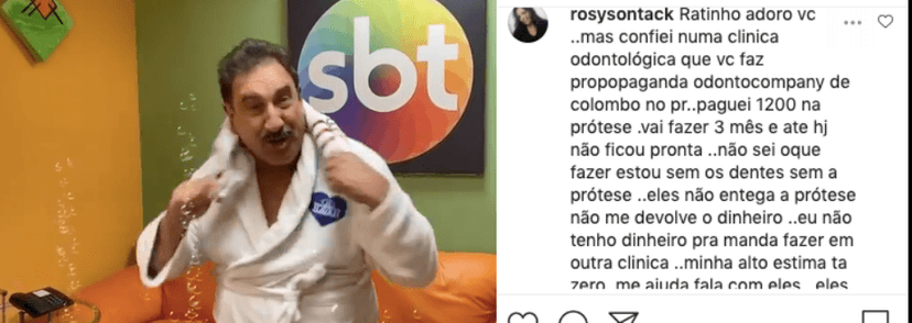 Ratinho foi desmascarado na internet (Foto: reprodução/Instagram) Ratinho foi desmascarado na internet (Foto: reprodução/Instagram)