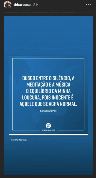 Thiaguinho em seus stories (Foto: reprodução/Instagram) Thiaguinho em seus stories (Foto: reprodução/Instagram)