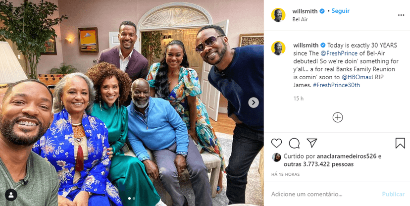O ator Will Smith compartilhou foto com seus seguidores - Foto: Montagem O ator Will Smith compartilhou foto com seus seguidores - Foto: Montagem