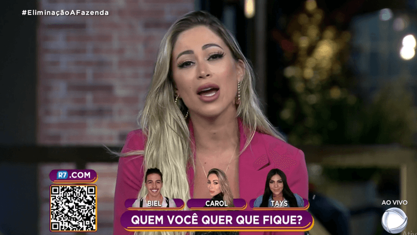 Carol Narizinho foi eliminada em A Fazenda 12 (Foto: Reprodução/ Record TV) Carol Narizinho foi eliminada em A Fazenda 12 (Foto: Reprodução/ Record TV)