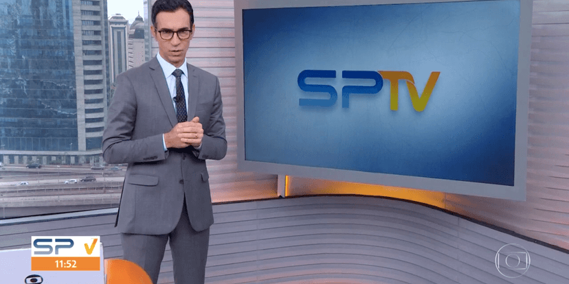 César Tralli no comando do 'SPTV' (Foto: reprodução/Globo) César Tralli no comando do 'SPTV' (Foto: reprodução/Globo)