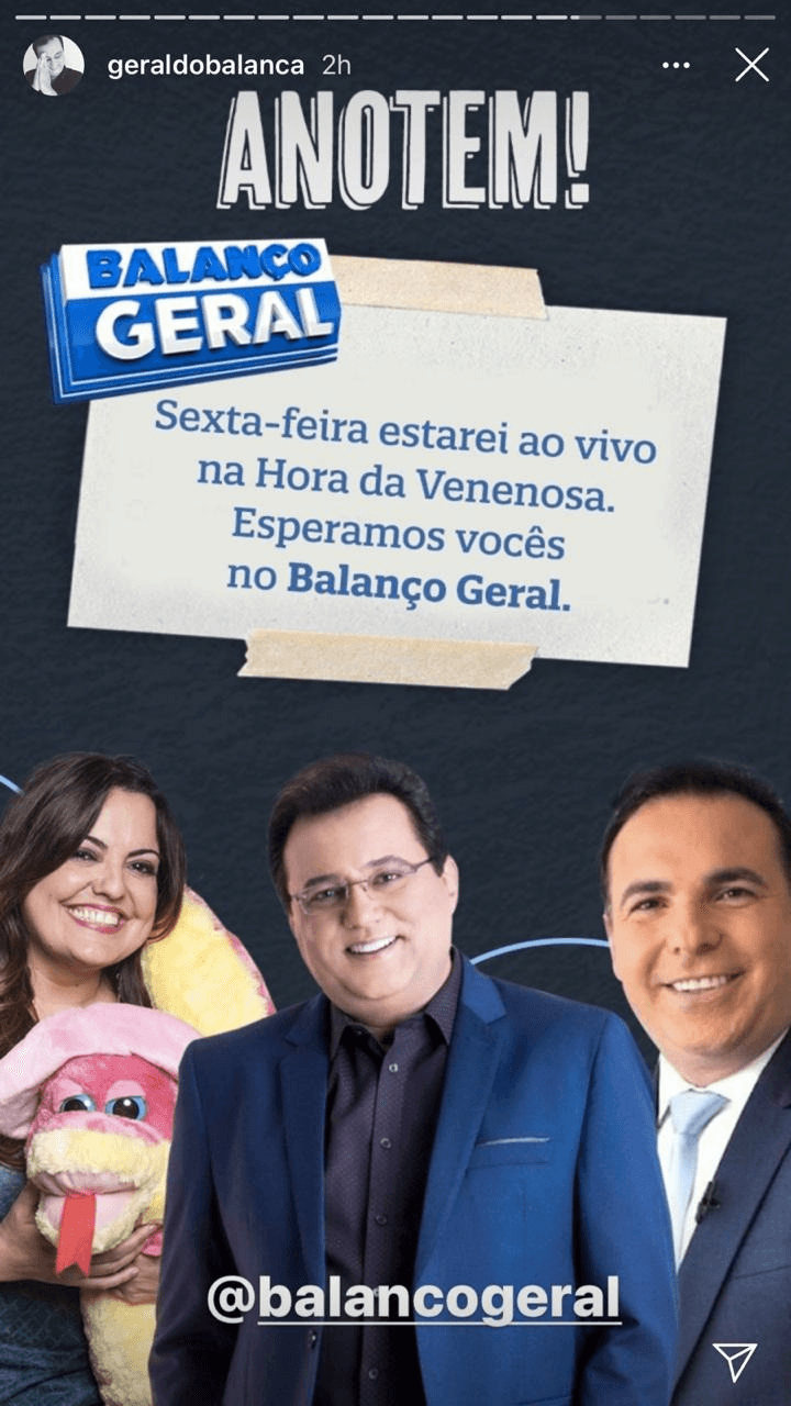 Geraldo Luís retornará ao 'Balanço Geral' (Foto: reprodução) Geraldo Luís retornará ao 'Balanço Geral' (Foto: reprodução)