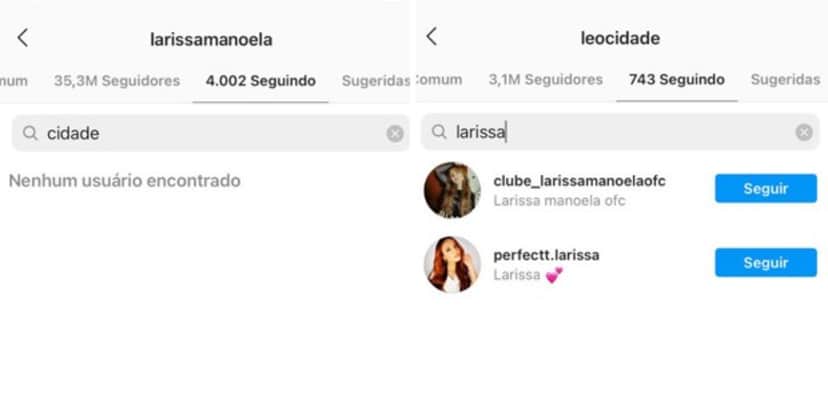 Larissa Manoela e Leo Cidade deixaram de se seguir no Instagram (Foto: Reprodução) Larissa Manoela e Leo Cidade deixaram de se seguir no Instagram (Foto: Reprodução)