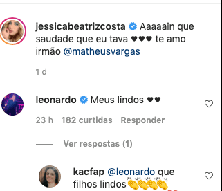 Leonardo aproveitou a oportunidade para se declarar aos dois filhos Leonardo aproveitou a oportunidade para se declarar aos dois filhos