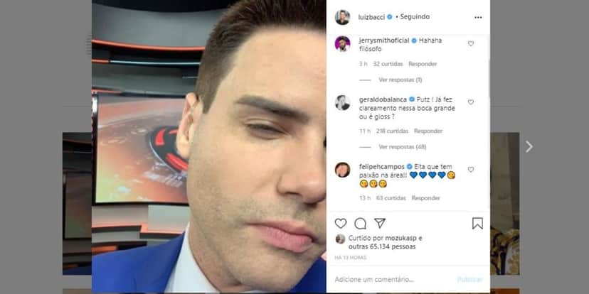 Luiz Bacci divertiu os amigos nas redes sociais (Foto: Reprodução/Instagram) Luiz Bacci divertiu os amigos nas redes sociais (Foto: Reprodução/Instagram)