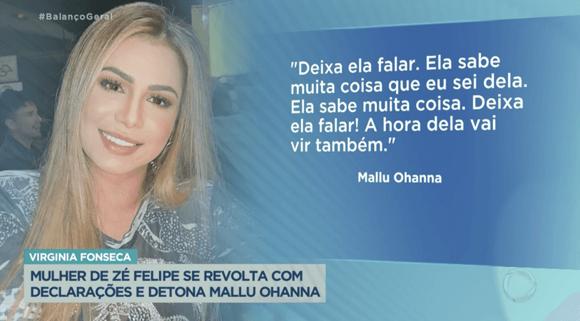 Mallu Ohanna mandou uma indireta para Virgínia Fonseca (Foto: reprodução/Record) Mallu Ohanna mandou uma indireta para Virgínia Fonseca (Foto: reprodução/Record)