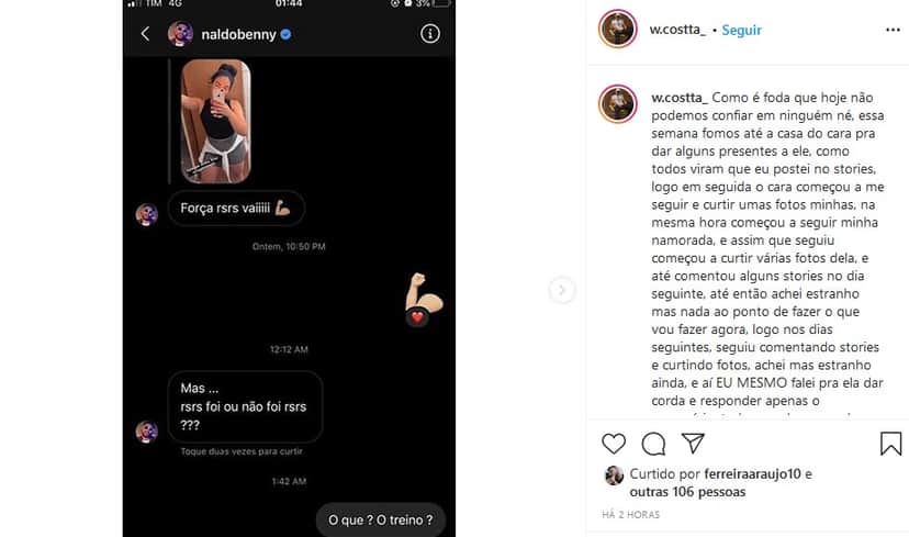 Naldo Benny foi exposto em suposta traição (Foto: Reprodução/ Instagram)