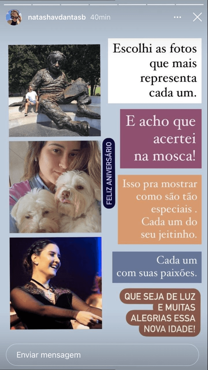 Natasha Dantas disse o que pensa sobre os filhos de William Bonner (Foto: reprodução/Instagram) Natasha Dantas disse o que pensa sobre os filhos de William Bonner (Foto: reprodução/Instagram)