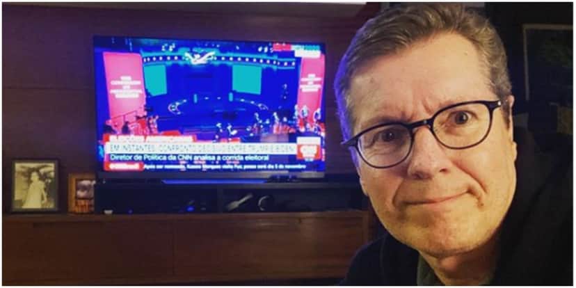 Márcio Gomes usou as redes sociais para mostrar que estava tietando a CNN (Foto: Instagram)