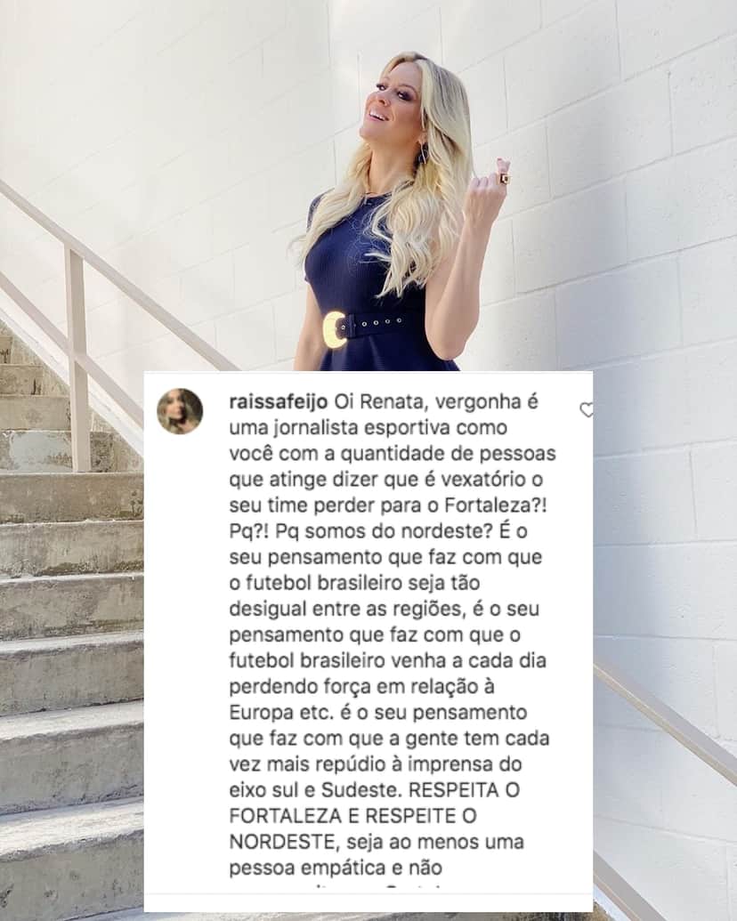 Renata Fan foi duramente criticada por uma seguidora (Foto: reprodução/Instagram) Renata Fan foi duramente criticada por uma seguidora (Foto: reprodução/Instagram)