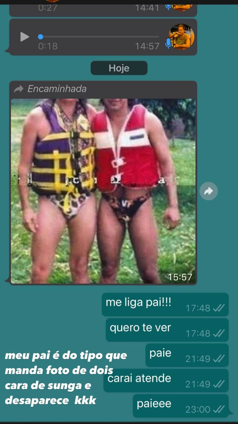 Print da conversa de João Guilherme com o pai Leonardo (Foto: reprodução). Print da conversa de João Guilherme com o pai Leonardo (Foto: reprodução).