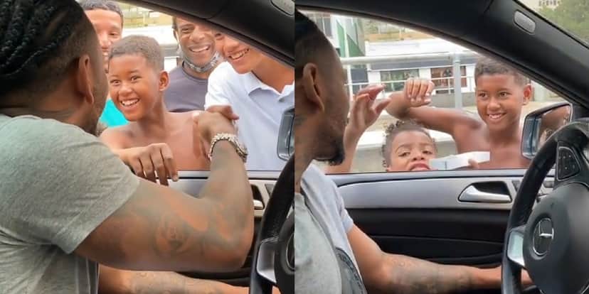 Nego do Borel distribui dinheiro para crianças no Rio de Janeiro e dispara: "foi mais para filmar" (Foto: Reprodução/Instagram) Nego do Borel distribui dinheiro para crianças no Rio de Janeiro e dispara: "foi mais para filmar" (Foto: Reprodução/Instagram)