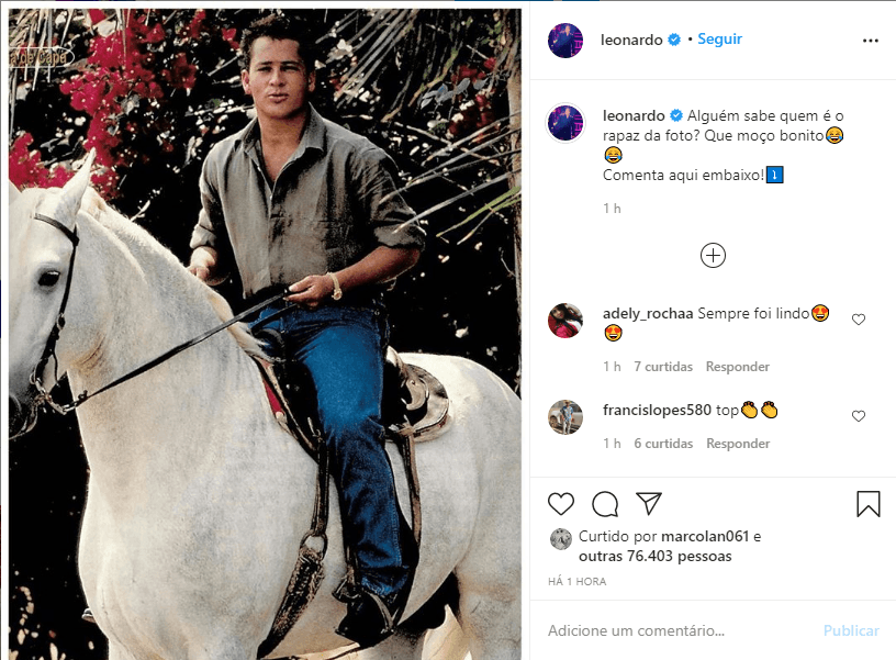 Leonardo jovem (Reprodução: Instagram) Leonardo jovem (Reprodução: Instagram)