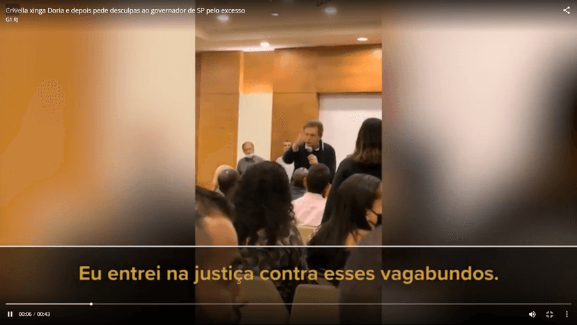 João Dória é xingado por prefeito do Rio de Janeiro (Reprodução: G1) João Dória é xingado por prefeito do Rio de Janeiro (Reprodução: G1)