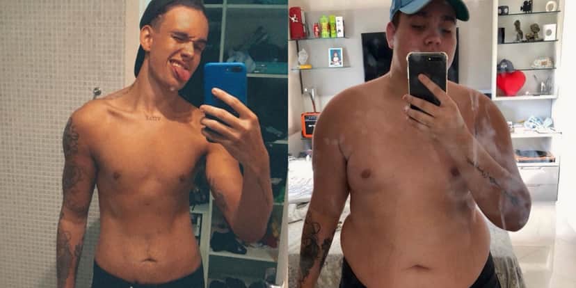 Antes e depois do cantor Rafael Almeida (Foto: Reprodução/Instagram) Antes e depois do cantor Rafael Almeida (Foto: Reprodução/Instagram)
