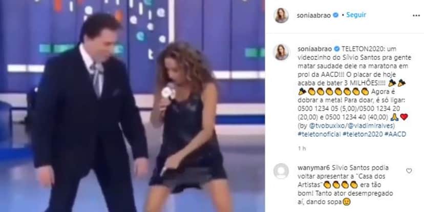 Silvio Santos em registro com Daniela Mercury no Teleton (Foto: Reprodução/Instagram) Silvio Santos em registro com Daniela Mercury no Teleton (Foto: Reprodução/Instagram)