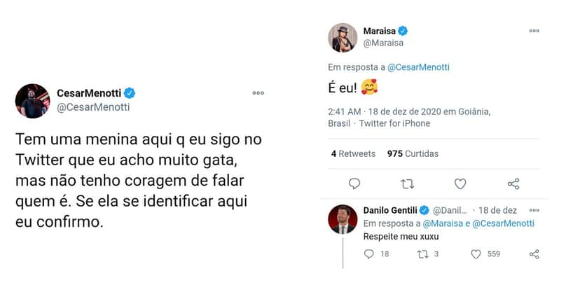 César Menotti e Maraisa brincam com crush secreto do cantor (Foto: Reprodução/Instagram) César Menotti e Maraisa brincam com crush secreto do cantor (Foto: Reprodução/Instagram)