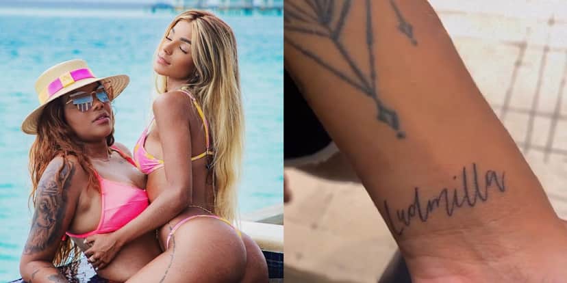 Em homenagem, Brunna Gonçalves tatua o nome de Ludmilla no pulso (Foto: Reprodução/Instagram) Em homenagem, Brunna Gonçalves tatua o nome de Ludmilla no pulso (Foto: Reprodução/Instagram)