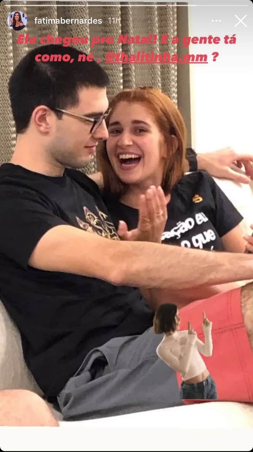 Filho de Fátima Bernardes, Vinicius Bonemer, ao lado da namorada em foto publicada pela apresentadora (Imagem: Reprodução) Filho de Fátima Bernardes, Vinicius Bonemer, ao lado da namorada em foto publicada pela apresentadora (Imagem: Reprodução)
