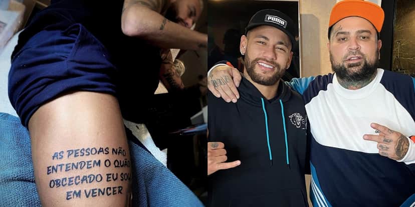 Neymar tatua frase de Kobe Bryant após ficar de fora do prêmio The Best (Foto: Reprodução/Instagram) Neymar tatua frase de Kobe Bryant após ficar de fora do prêmio The Best (Foto: Reprodução/Instagram)