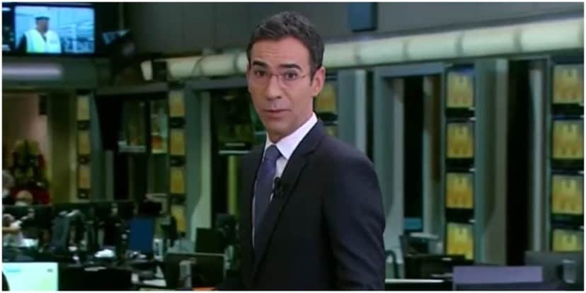 O jornalista César Tralli, da Globo vem dando mais audiência que Maju em substituição no JH - Foto: Reprodução/Globo O jornalista César Tralli, da Globo vem dando mais audiência que Maju em substituição no JH - Foto: Reprodução/Globo