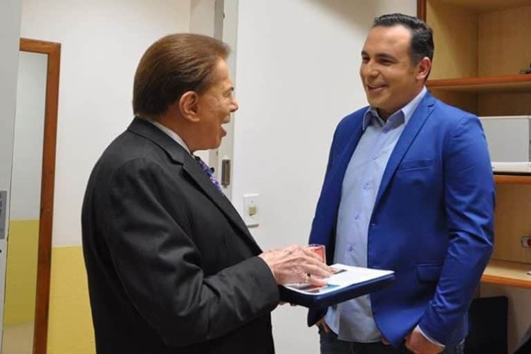 Reinaldo Gottino e Silvio Santos 