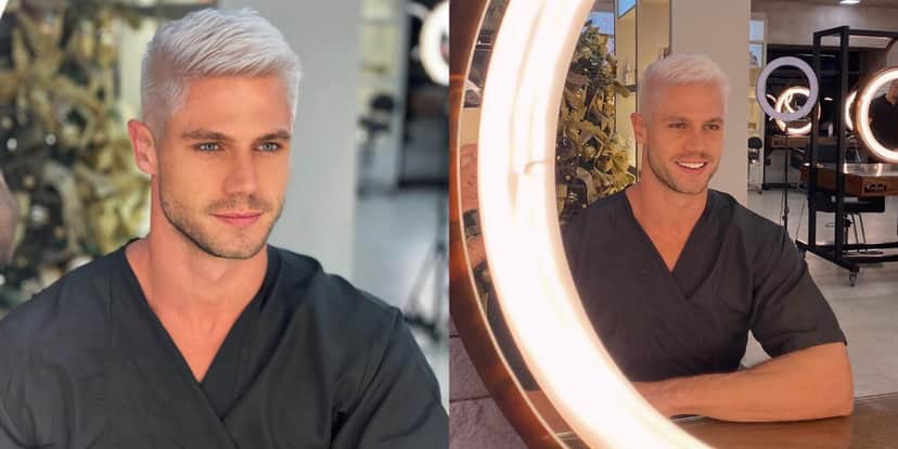 Jonas Sulzbach surge de cabelo platinado (Foto: Reprodução/Instagram) Jonas Sulzbach surge de cabelo platinado (Foto: Reprodução/Instagram)