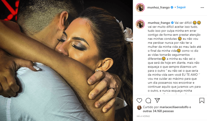 Munhoz, do Mariano, anunciou o fim de seu casamento (Foto: Reprodução/ Instagram) Munhoz, do Mariano, anunciou o fim de seu casamento (Foto: Reprodução/ Instagram)