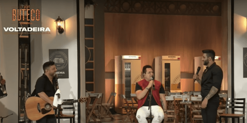 Gusttavo Lima participa de live com Bruno e Marrone (Reprodução) Gusttavo Lima participa de live com Bruno e Marrone (Reprodução)
