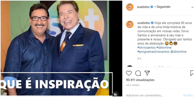 Ratinho expõe Silvio Santos em aniversário e se declara (Foto: Reprodução) Ratinho expõe Silvio Santos em aniversário e se declara (Foto: Reprodução)