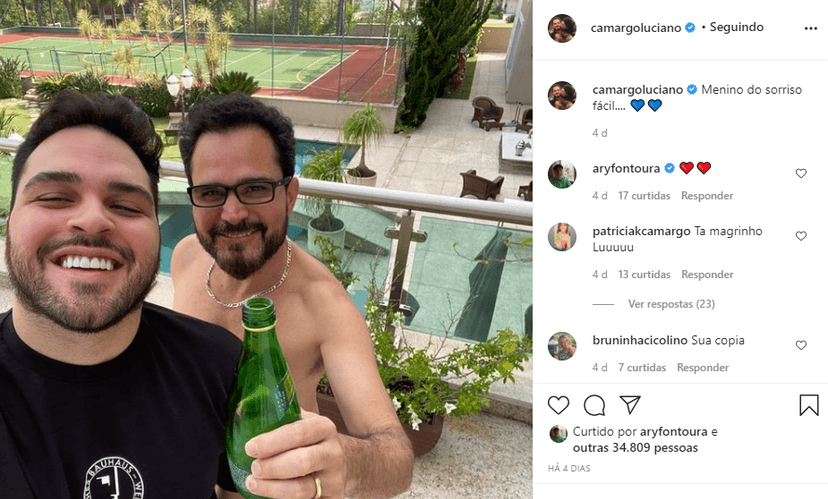 Luciano posou livre sem camisa Luciano posou livre sem camisa