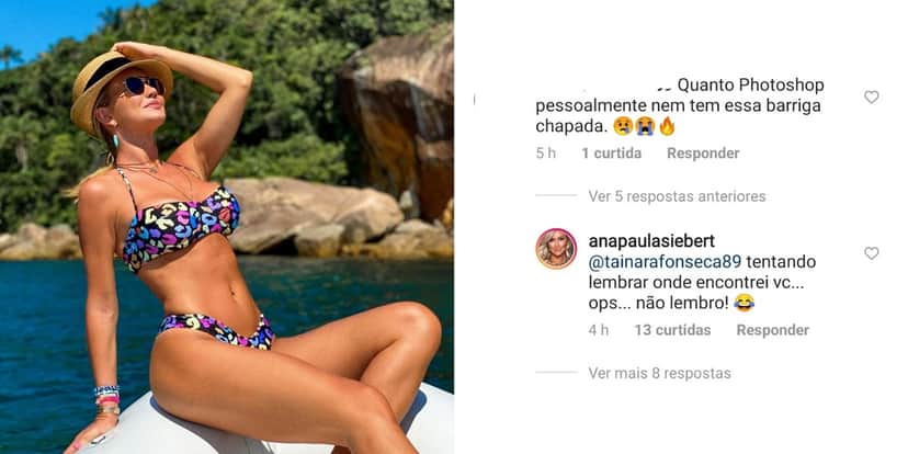 Modelo Ana Paula Siebert rebate internauta após acusação de uso do Photoshop - Foto: Reprodução/Instagram Modelo Ana Paula Siebert rebate internauta após acusação de uso do Photoshop - Foto: Reprodução/Instagram