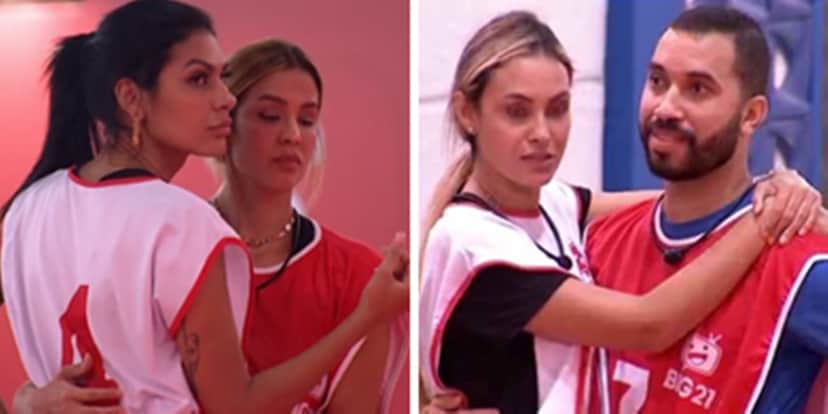 Kerline fez dupla com Pocah na prova, enquanto Gilberto formou dupla com Sarah (Foto: Montagem/TV Foco) Kerline fez dupla com Pocah na prova, enquanto Gilberto formou dupla com Sarah (Foto: Montagem/TV Foco)