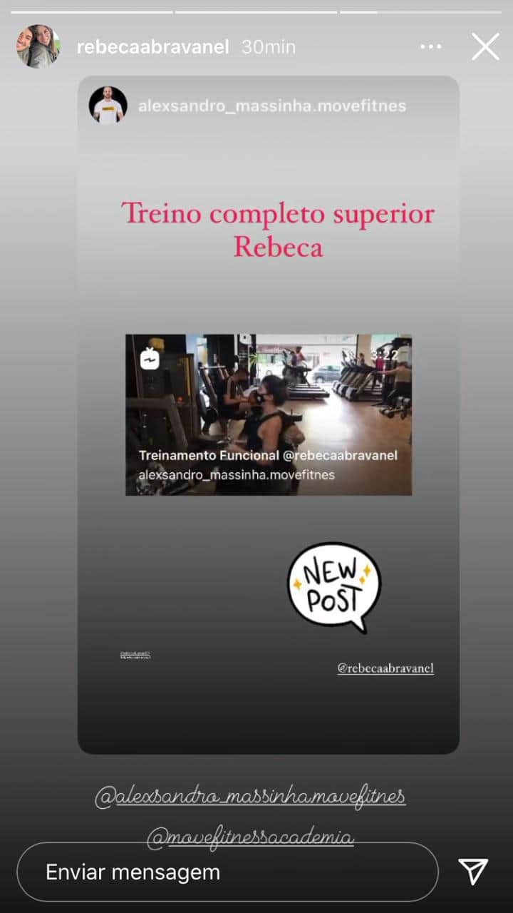Rebeca Abravanel mostrou treino em academia (Foto: Reprodução/Instagram)