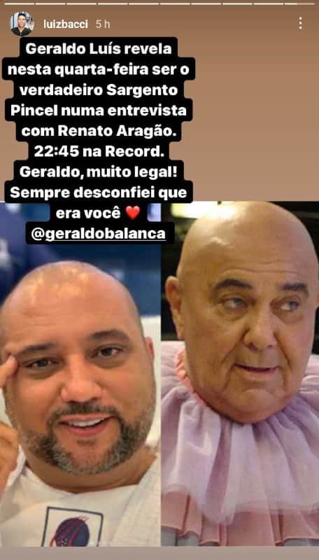Luiz Bacci fez piada com Geraldo Luís (Foto: Reprodução) Luiz Bacci fez piada com Geraldo Luís (Foto: Reprodução)