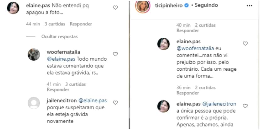 Ticiane Pinheiro apaga foto após fãs especularem gravidez e posta outra no lugar (Foto: Reprodução)