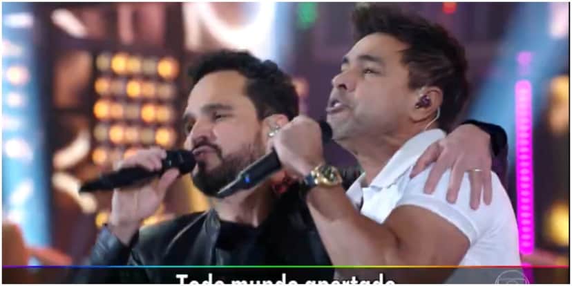 Zezé Di Camargo e Luciano vão ao Faustão e mostram nova canção ao público (Foto: Reprodução) Zezé Di Camargo e Luciano vão ao Faustão e mostram nova canção ao público (Foto: Reprodução)