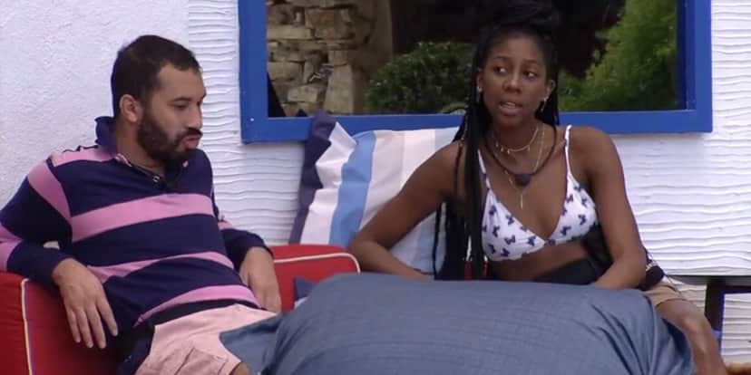 Camila de Lucas em conversa com Gilberto no BBB21 (Foto: Reprodução)