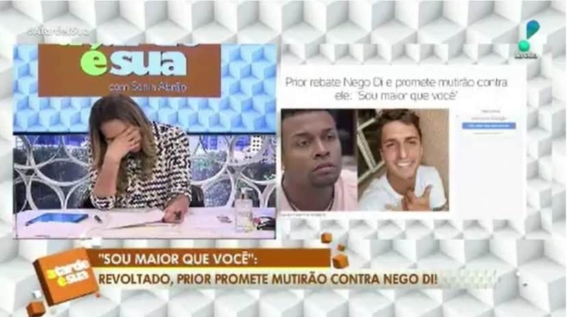Sonia Abrão não se conteve ao ler resposta de Felipe Prior à Neog Di (Foto: Reprodução / RedeTV!) Sonia Abrão não se conteve ao ler resposta de Felipe Prior à Neog Di (Foto: Reprodução / RedeTV!)