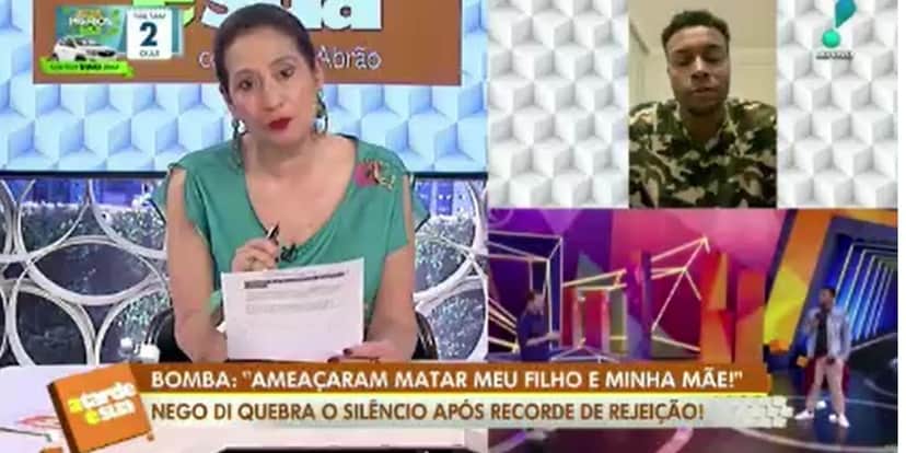 Sonia Abrão deixou recado à Nego Di (Foto: Reprodução / RedeTV!) Sonia Abrão deixou recado à Nego Di (Foto: Reprodução / RedeTV!)