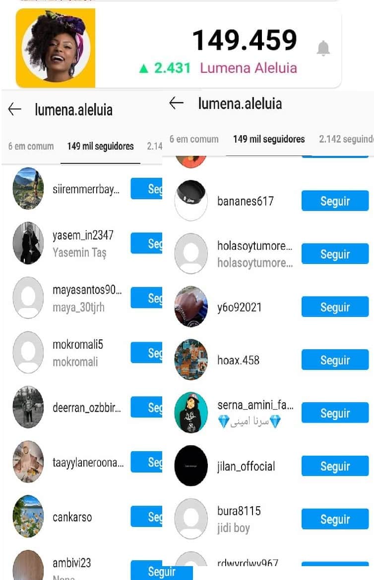 Público percebe aumento de seguidores de Lumena e nota que são contas falsas (Foto: Reprodução) Público percebe aumento de seguidores de Lumena e nota que são contas falsas (Foto: Reprodução)