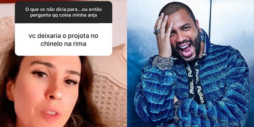 Apresentadora Tatá Werneck alfineta Projota do BBB em rima - Foto: Reprodução Apresentadora Tatá Werneck alfineta Projota do BBB em rima - Foto: Reprodução