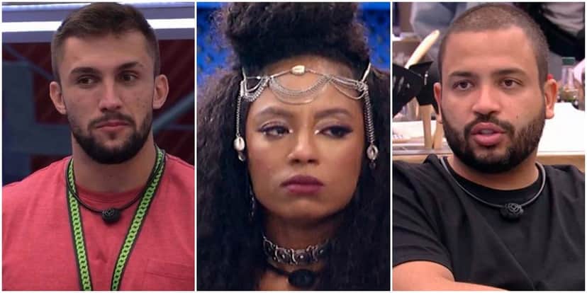 Arthur, Lumena e Projota estão no paredão do BBB21 - Foto: Reprodução Arthur, Lumena e Projota estão no paredão do BBB21 - Foto: Reprodução